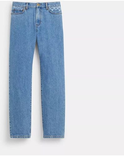 COACH Straight Fit Denim Jeans - Blue
