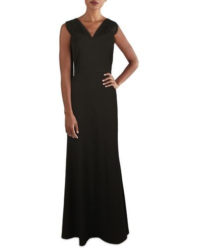 DKNY Knit Draped Evening Dress - Black