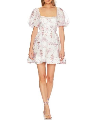 Bardot Gracious Floral Mini Dress - White