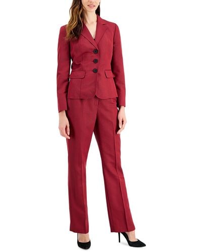 Le Suit Three-button Office Pant Suit - Red