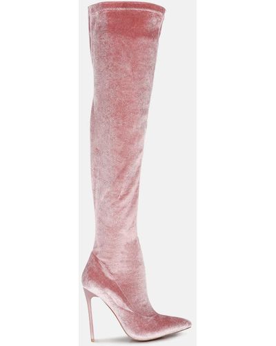 LONDON RAG Madmiss Stiletto Calf Boots - Pink