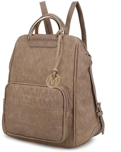 MKF Collection by Mia K Torra Milan "m" Signature Trendy Backpack - Gray