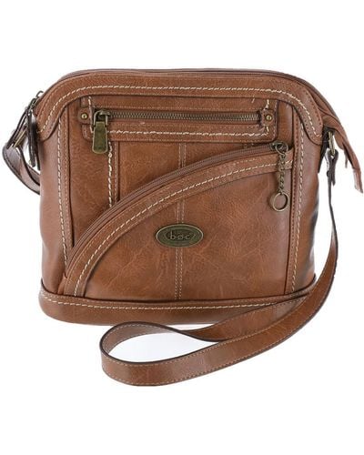 b.ø.c. Parriton Faux Leather Crossbody Shoulder Handbag - Brown