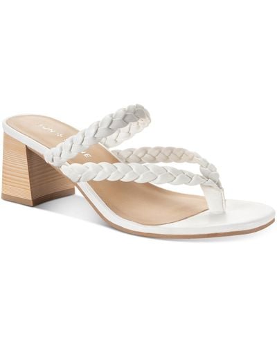 Sun & Stone Winnie Braided Slip On Slide Sandals - White