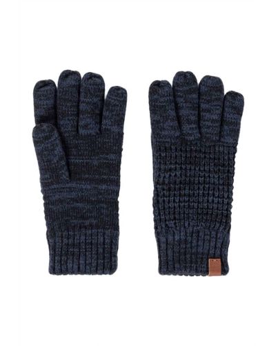 Bickley + Mitchell Waffle Knit Gloves W/ Fleece Lining - Blue