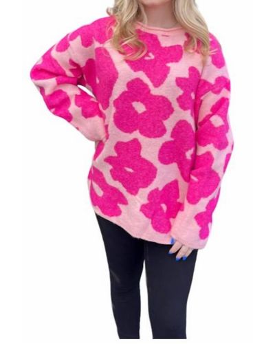Bibi Flower Power Sweater - Pink