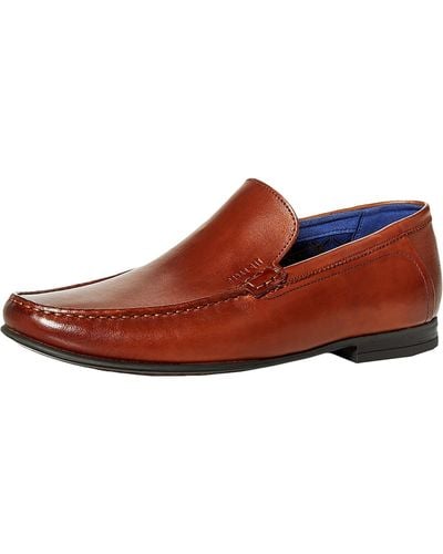 Ted Baker Lassil Leather Slip On Loafers - Brown