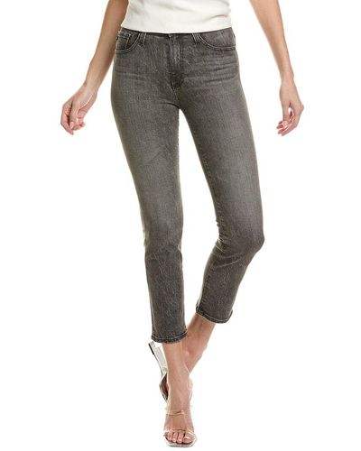 AG Jeans Isabelle High-rise Straight Crop Jean - Gray