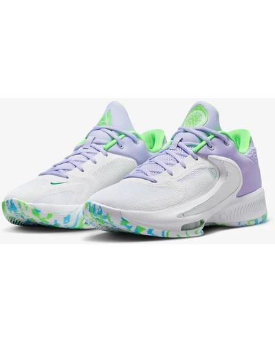 Nike Freak 4 Dj6149-101 White Oxygen Purple Silver Basketball Shoes Nr5239