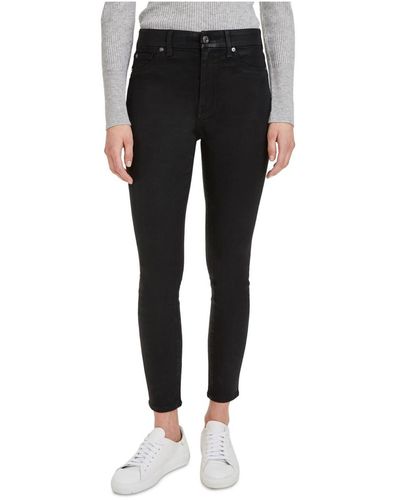 7 For All Mankind Skinny Cropped Ankle Pants - Black