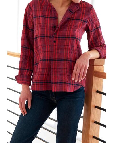 Finley Henri Shirt Christmas Plaids - Red