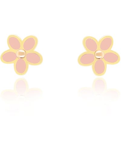 The Lovery Mother Of Pearl Flower Stud Earrings - Pink