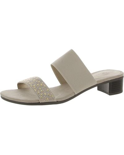 Karen Scott Edethh Embellished Slip On Slide Sandals - Gray