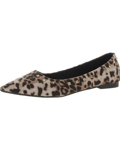 New York & Company Harper Leopard Print Flats Loafers - Brown