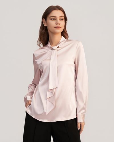 LILYSILK Feminine Stand Collar Blouse - Pink