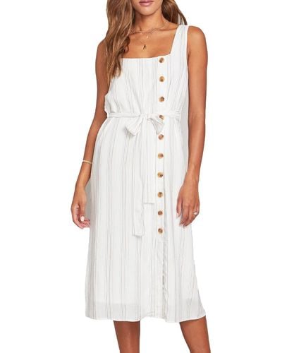 Lost + Wander Song Of Summer Striped Midi Sundress - White