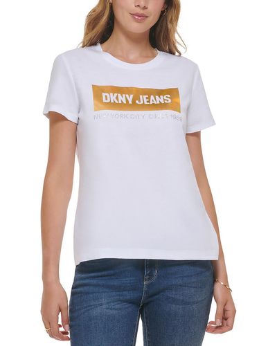 DKNY Graphic Metallic Graphic T-shirt - White