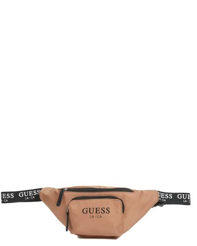 Guess Factory Logo Tape Fanny Pack - Natural