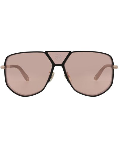 Philipp Plein Aviator-frame Titanium Sunglasses - Brown