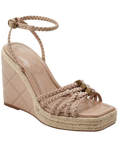 Marc Fisher Wedge Ankle Strap Espadrilles - Metallic