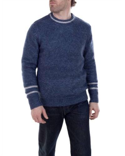 Schott Nyc Mid-weight Triple Blend Crewneck Sweater - Blue
