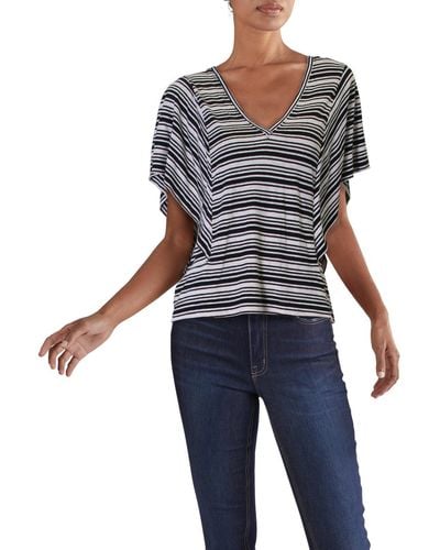 BCBGeneration Striped Batwing Sleeve Top - Blue