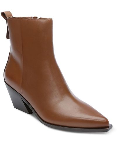 Sanctuary Yolo Stacked Heel Zipper Ankle Boots - Brown