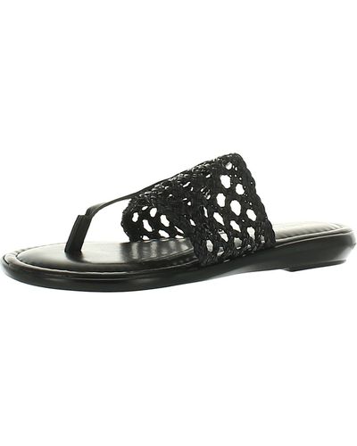 TUSCANY by Easy StreetR Carlina Leather Slip On Thong Sandals - Black