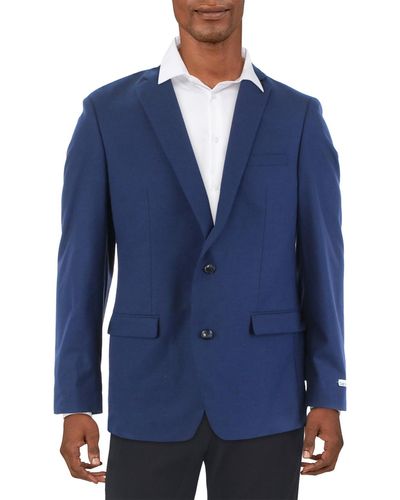 BarIII Woven Slim Fit Two-button Blazer - Blue