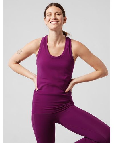 Athleta Cloudlight Striped Muscle Tank Top Purple Women's Plus Size 1X NWT  yoga