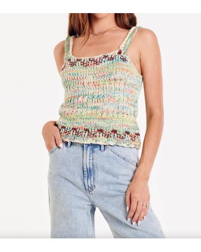 Another Love Joelle Textured Yarn Tank Top - Blue