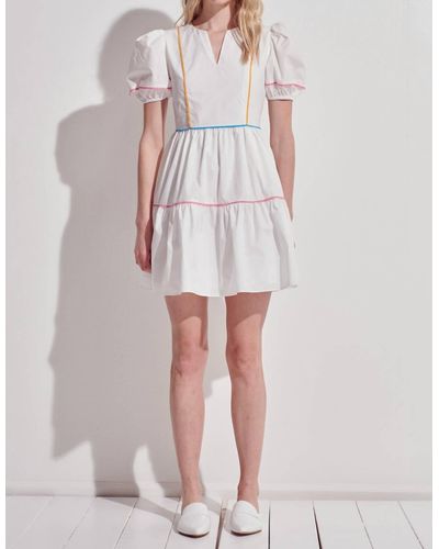 English Factory Parker Piped Dress - White