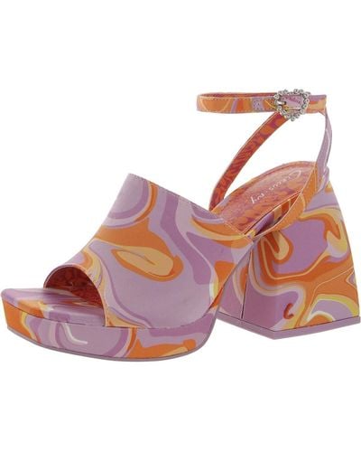 Circus by Sam Edelman Miranda Jewel Printed Ankle Strap Platform Sandals - Pink