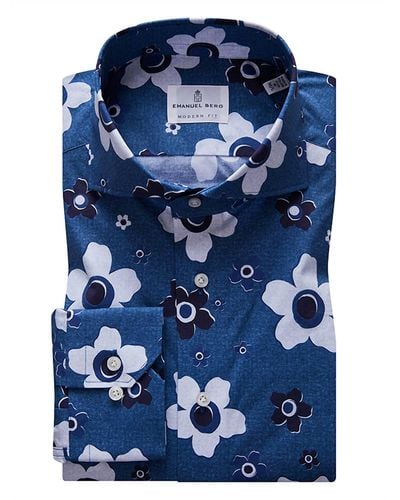 Emanuel Berg Floral Shirt - Blue