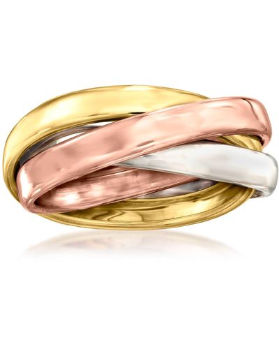 Ross-Simons Italian 14kt Tri-colored Gold Rolling Ring - Pink