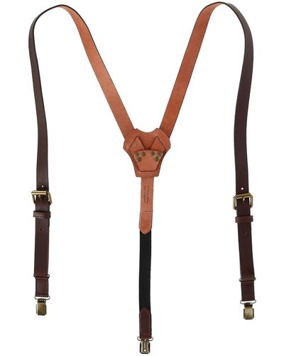 CrookhornDavis The Bristol Clip End Leather Braces With Elastic Backstrap - Red