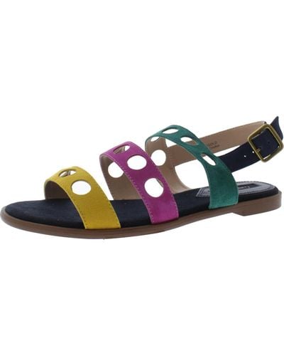 Kensie Marigold Leather Ankle Stra[ Slingback Sandals - Blue