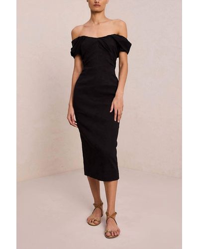 A.L.C. Nora Linen Midi Dress - Black