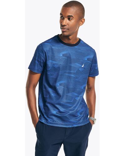 Nautica Navtech Sustainably Crafted Printed T-shirt - Blue