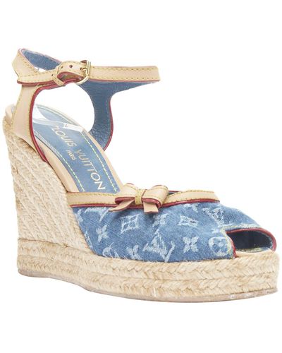 Louis vuitton denim wedges 2025