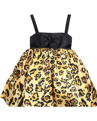 Quinn Leopard Puffball Dress - Leopard - Metallic
