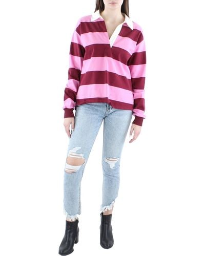 GOOD AMERICAN Oversized Striped T-shirt - Red