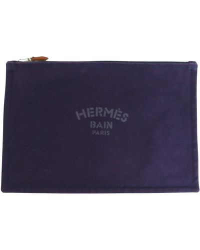 Hermès Cotton Clutch Bag (pre-owned) - Blue