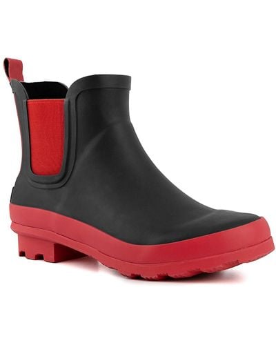 London Fog Wembley Slip-on Ankle Rain Boots - Red
