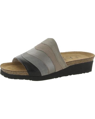 Naot Portia Leather Slip-on Slide Sandals - Brown