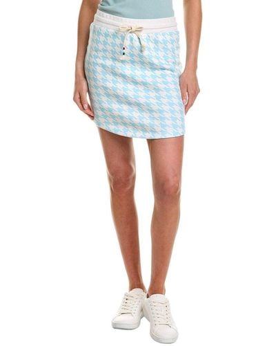 Sol Angeles Houndstooth Scallop Mini Skirt - Blue