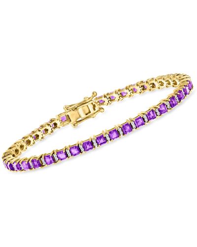 Ross-Simons Amethyst And . White Topaz Tennis Bracelet - Purple