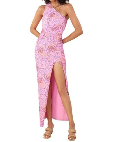 Hale Bob Stassie One Shoulder Maxi Dress - Pink