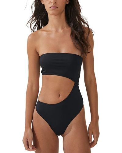 Cotton On Cut-out Bandeau One-piece Swimsuit - Black