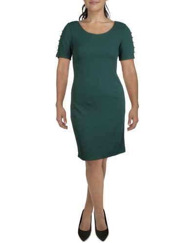 SLNY Embellished Mini Sheath Dress - Green